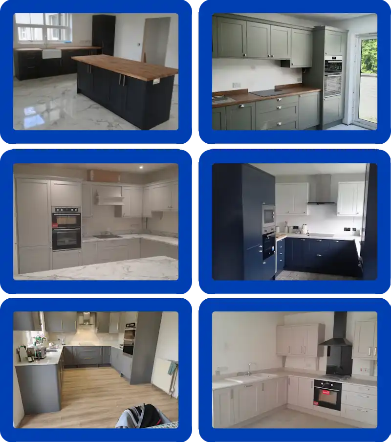 6 Images, of various kitchen snd kitchen island fitted in North Down