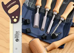Joiner's Tools: Chisels, Saw, Mallet