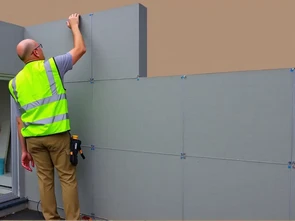 Secondary exterior wall insulation on North Down House