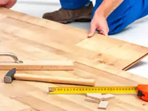 Laminate Flooring being installed in North Down Kitchen