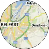 RJ Joinery and Building service area map of East Belfast and Dundonald